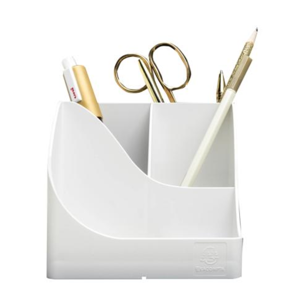 Подставка для ручек "Autentik", пластик, 5 делений, белый