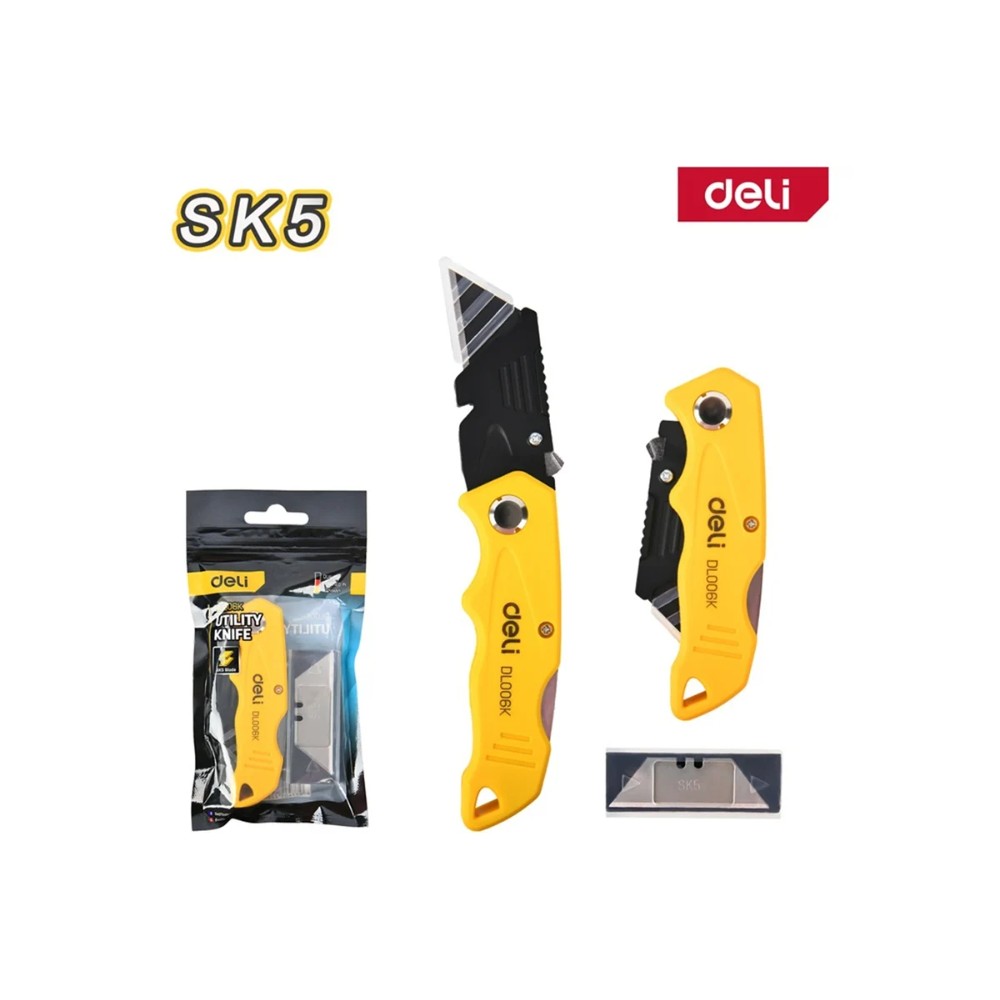 Нож строительный складной Deli YS EDL006K, 19 мм, трапеция