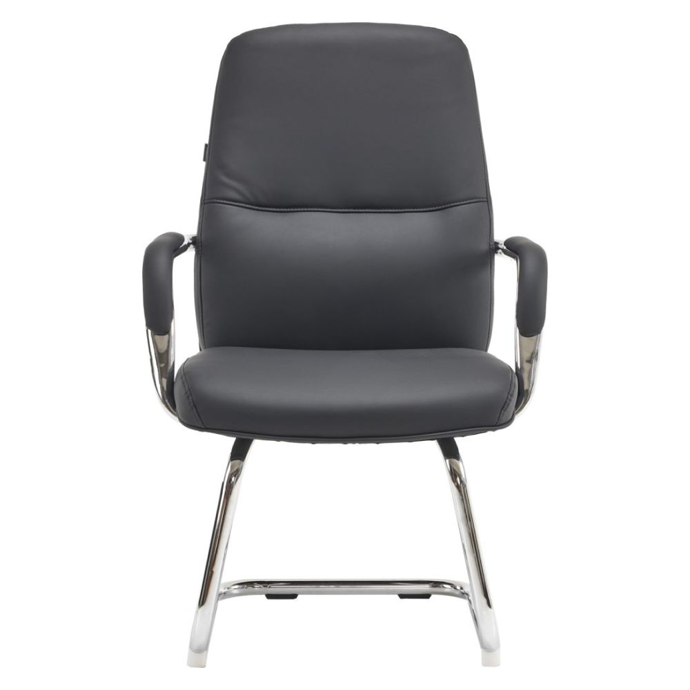 Кресло для посетителей EVERPROF "Vesta CF", экокожа, черный