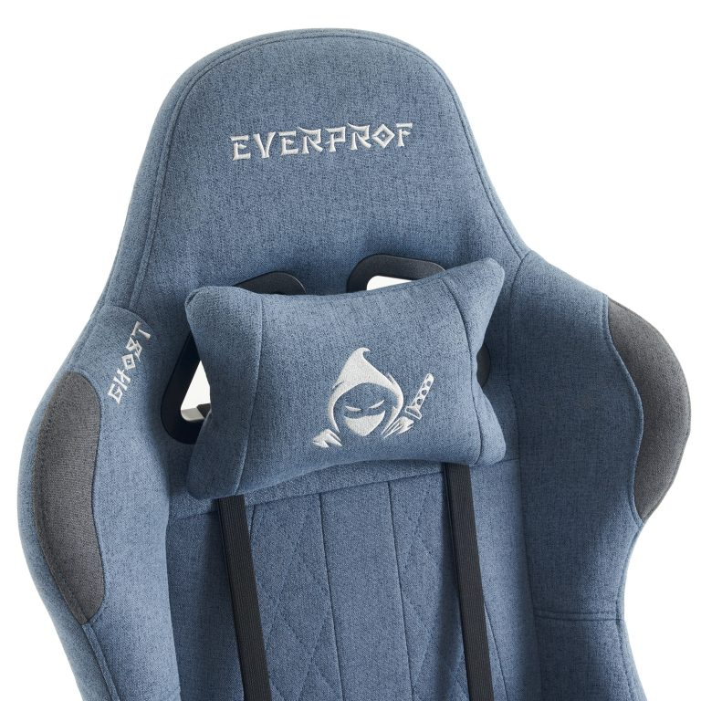 Кресло игровое EVERPROF Ghost ткань, синий, крестов. металл - 10