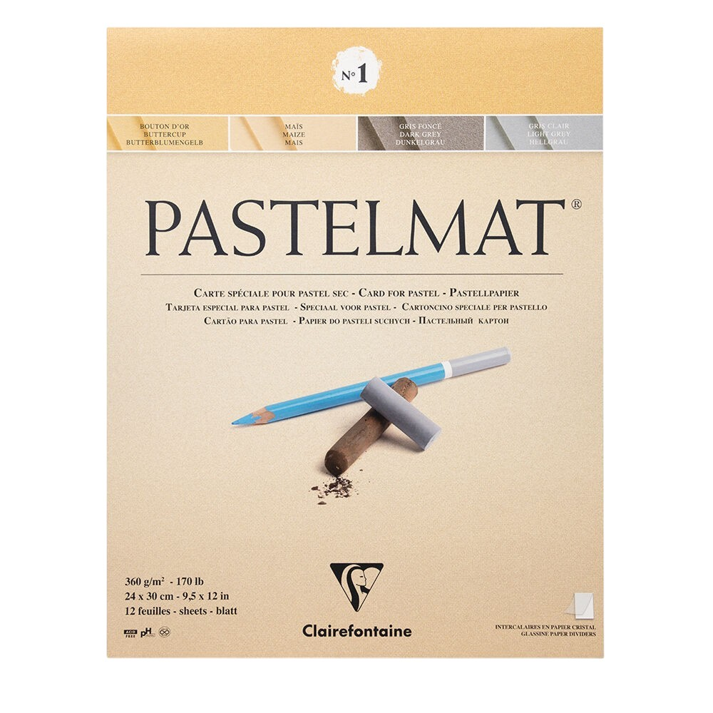 Блок-склейка для пастели "PastelMat" №1, 24x30 см, 360 г/м2, 12 листов, 4 цвета