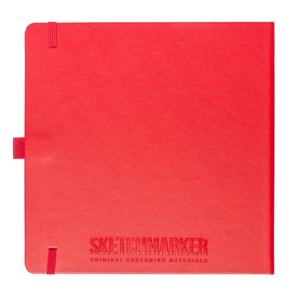 Скетчбук "Sketchmarker", 80 листов, 20x20 см, 140 г/м2, красный 