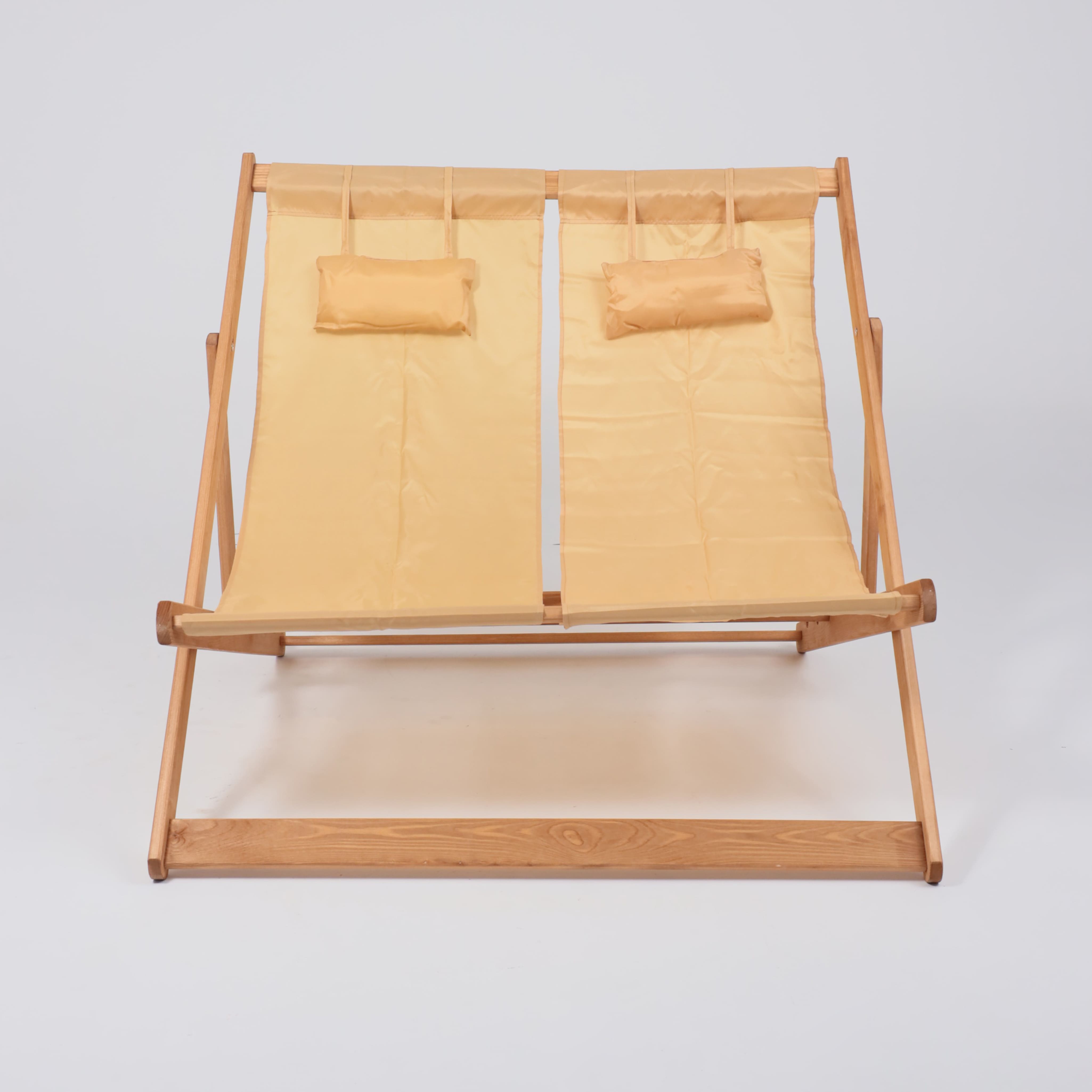 Кресло-шезлонг двойной DYATEL, ткань, бежевый, массив сосны 