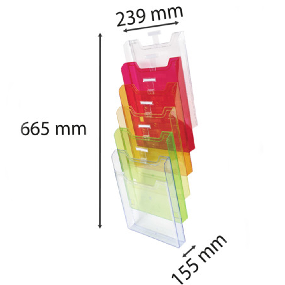 Модуль настенный "Exacompta", 6 отделений, вертикальный, прозрачный, разноцветный