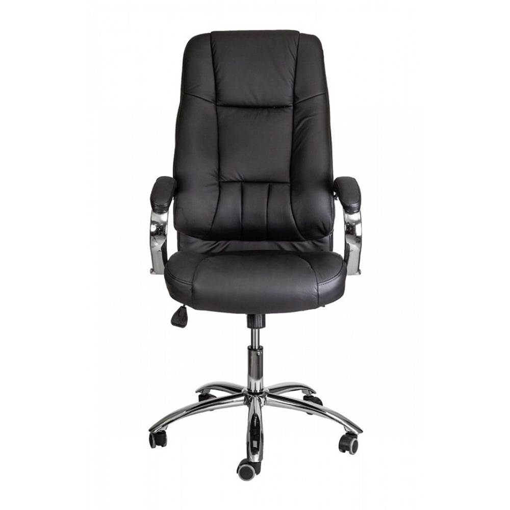 Кресло для руководителя "KING A" поворотное, хром, натуральная кожа, черный - 2