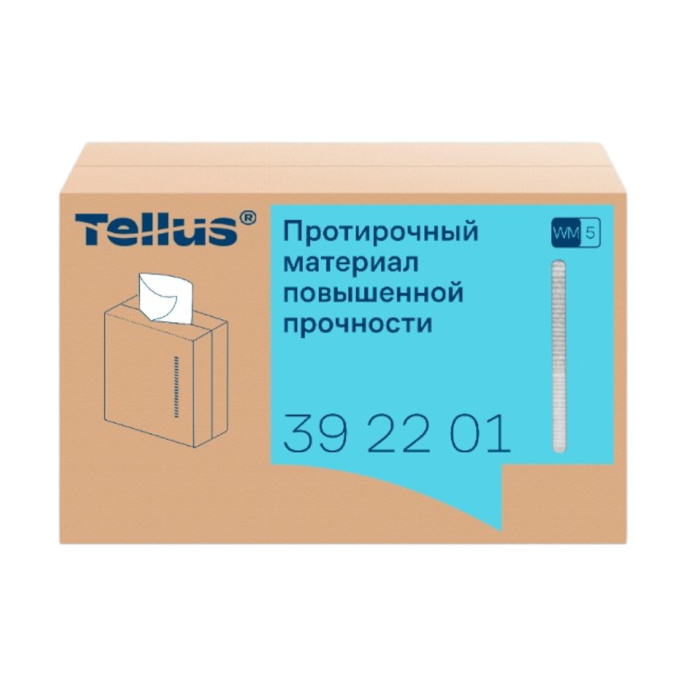 Протирочный материал нетканый Tellus, повышенной прочности, 1 слой, 100 листов, WM5