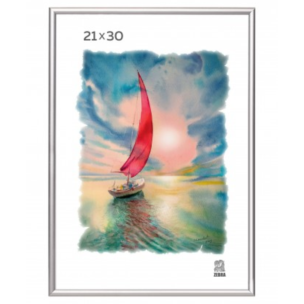 Фоторамка Zebra, алюминий, со стеклом