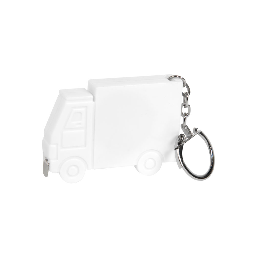 Брелок-рулетка "Грузовик", пластик, металл, 1 м, белый