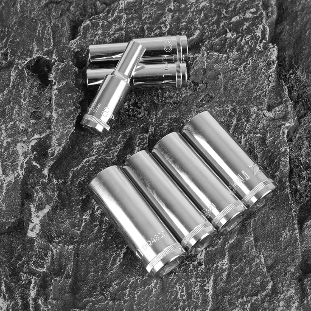 Головка торцевая шестигранная Deli YS EDQ4314 1/2", 14 мм, глубокая, серебристый