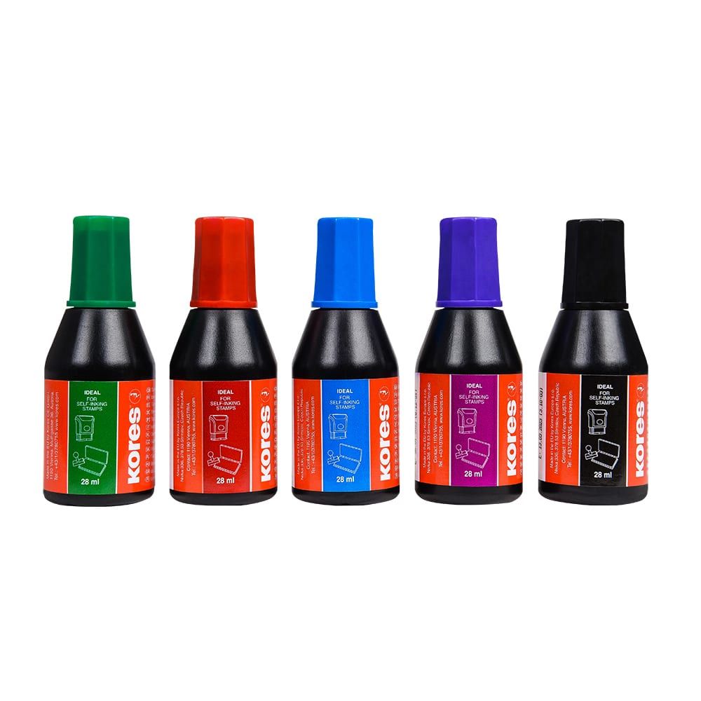 Краска штемпельная "Kores", 28 мл, красный