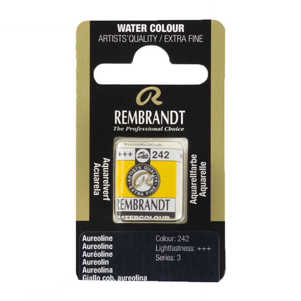 Краски акварельные "Rembrandt", 242 ауреолин, кювета