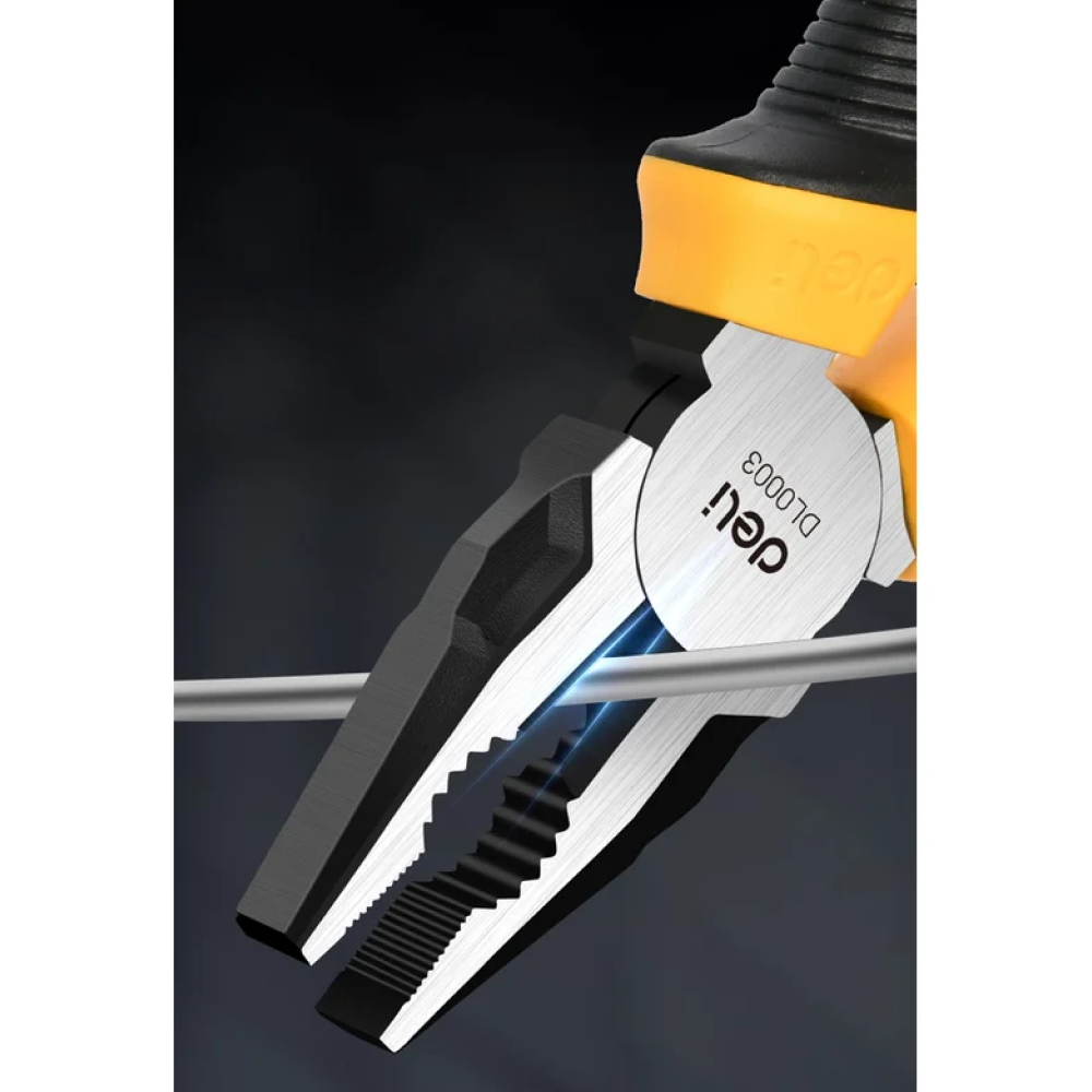 Плоскогубцы Deli YS EDL0003, 200 мм, 2-х компонентные рукоятки - 7