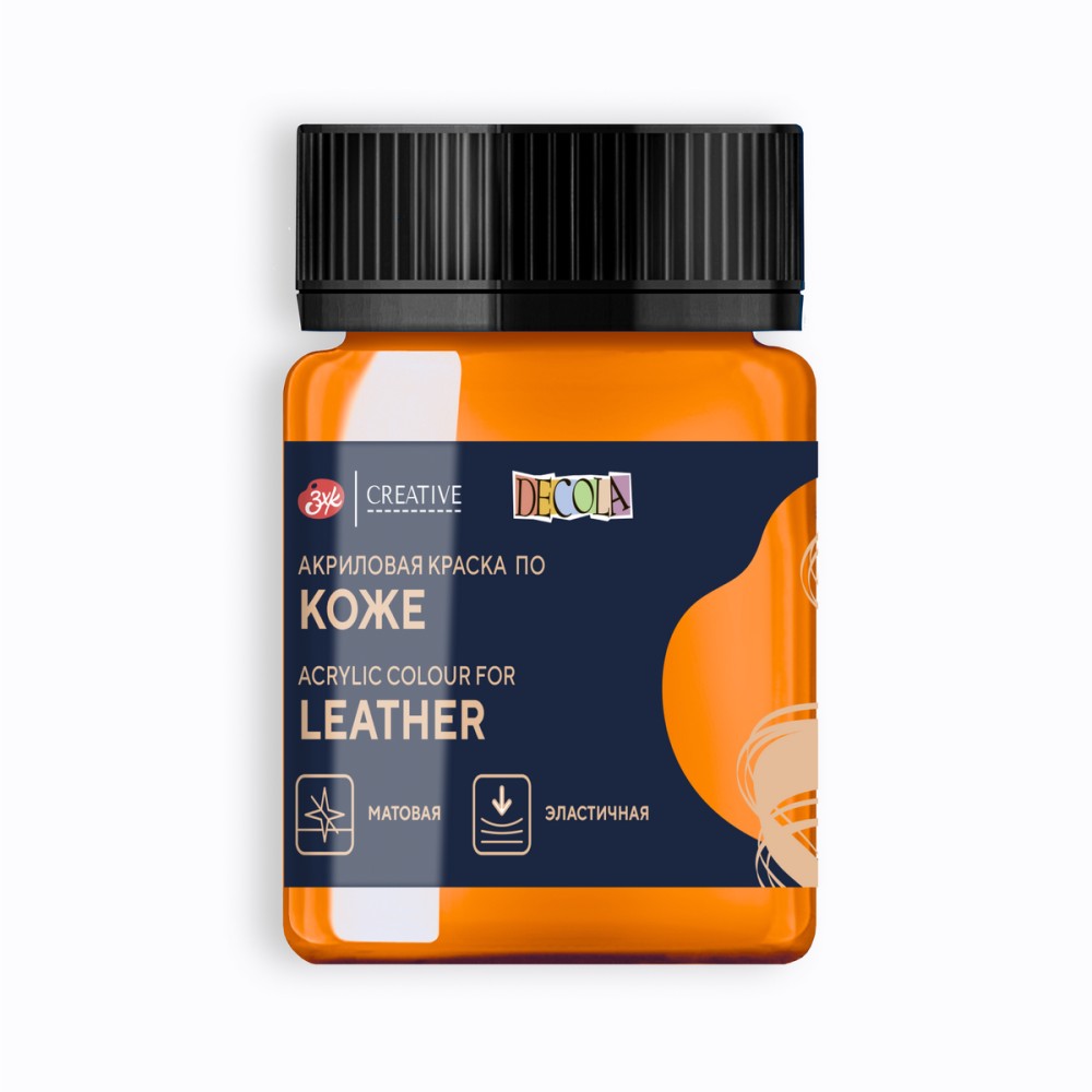 Краска акриловая для кожи "Декола", 260 мандариновая, 50 мл., банка