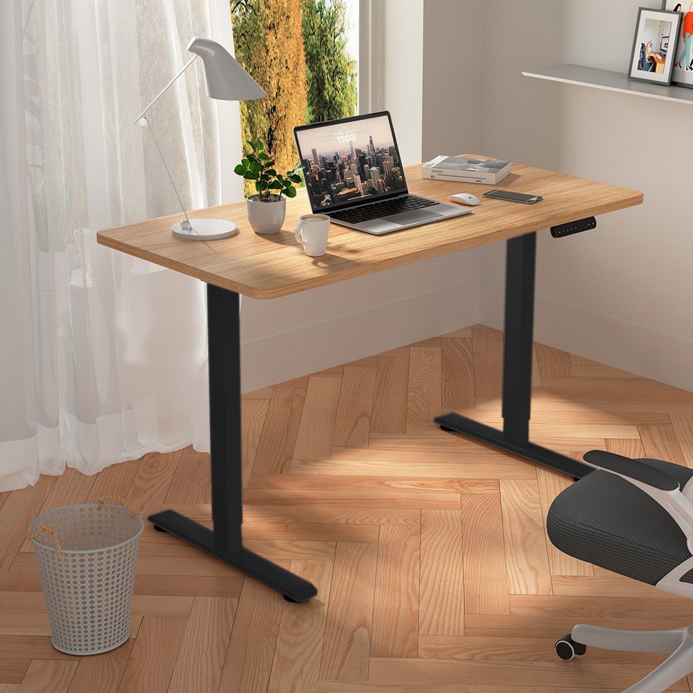Стол с электроприводом WellDesk Prime 1300x675х18 черный/дуб бардолино натуральный (9191461+9072452) - 4