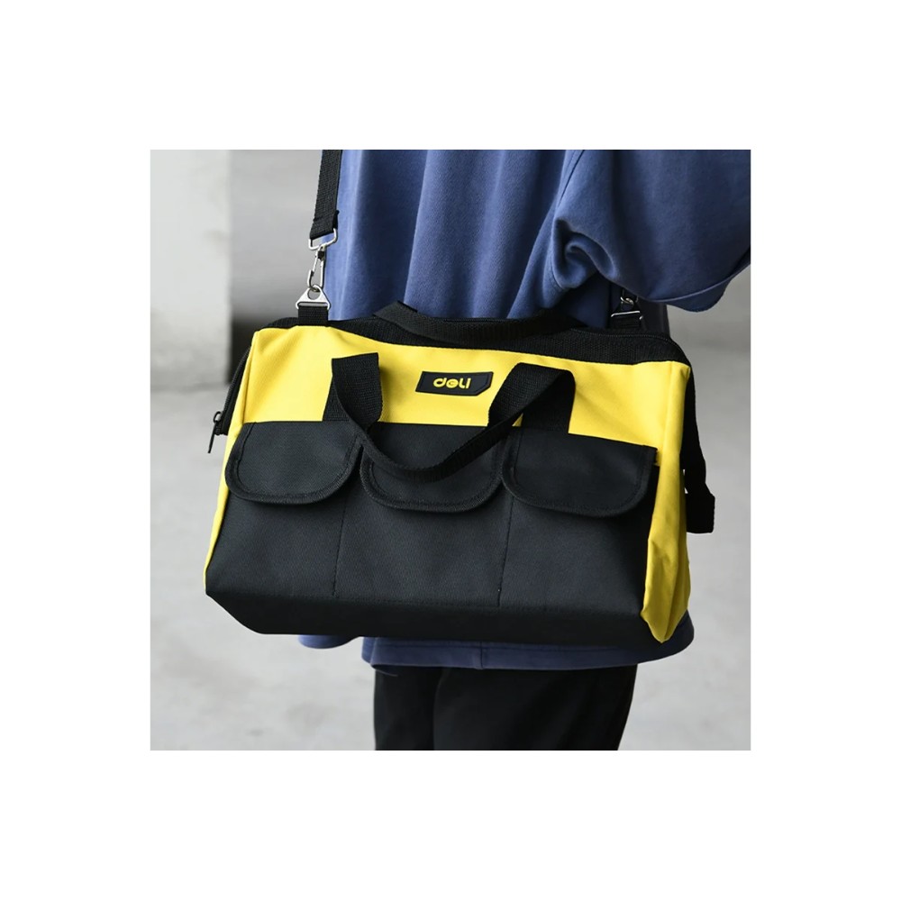 Сумка для инструментов Deli YS EDL430016, 360х180х250 мм, ткань Oxford, черный, желтый - 5