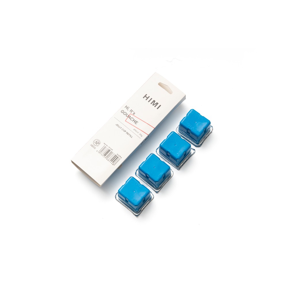 Краски гуашевые "Himi Jelly Cup" кислотный синий, набор  рефилов 4 шт., 30 мл.
