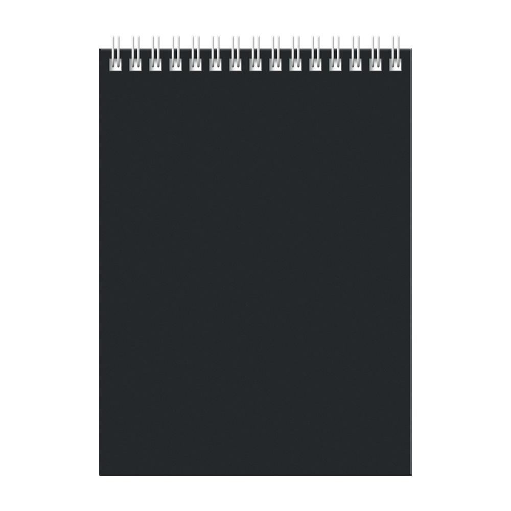 Блокнот "Для конференций", А5, 145х205 мм, 60 листов, в клетку, спираль сверху, черный