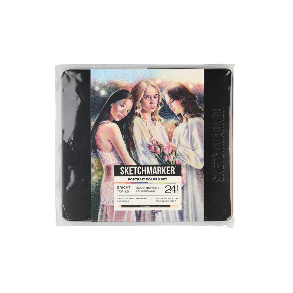 Карандаши цветные "Sketchmarker Портрет", набор 24 цвета, жестяной пенал