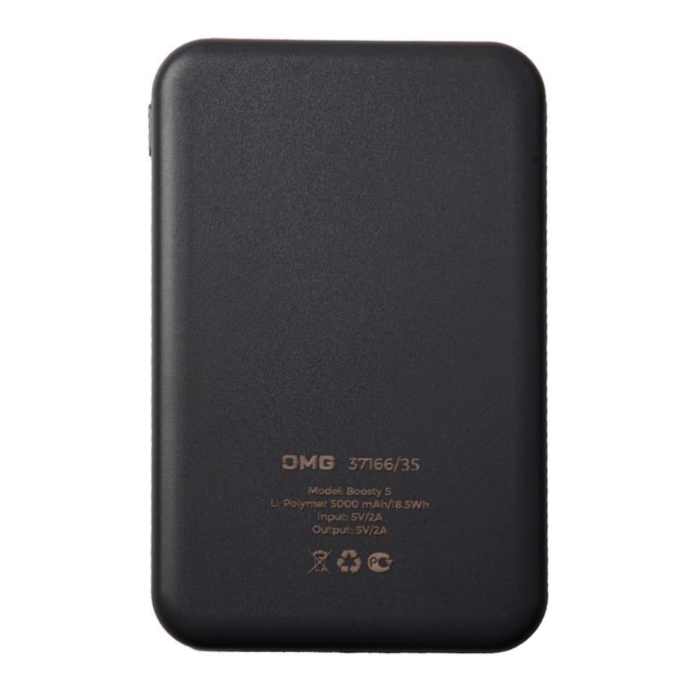 Внешний аккумулятор Power Bank "Boosty 5", 5000 mAh, черный - 3