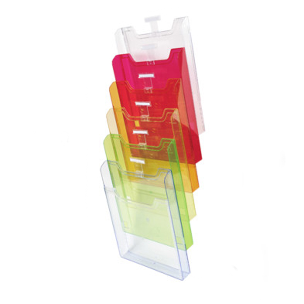 Модуль настенный "Exacompta", 6 отделений, вертикальный, прозрачный, разноцветный