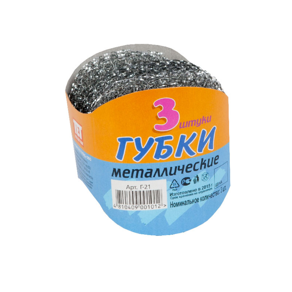 Губка для посуды металлическая TET