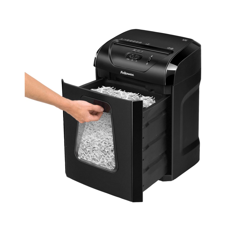Уничтожитель Fellowes PowerShred 12C, DIN P-4, 4х40мм, 12 листов, 18 литров, Safety Lock - 5