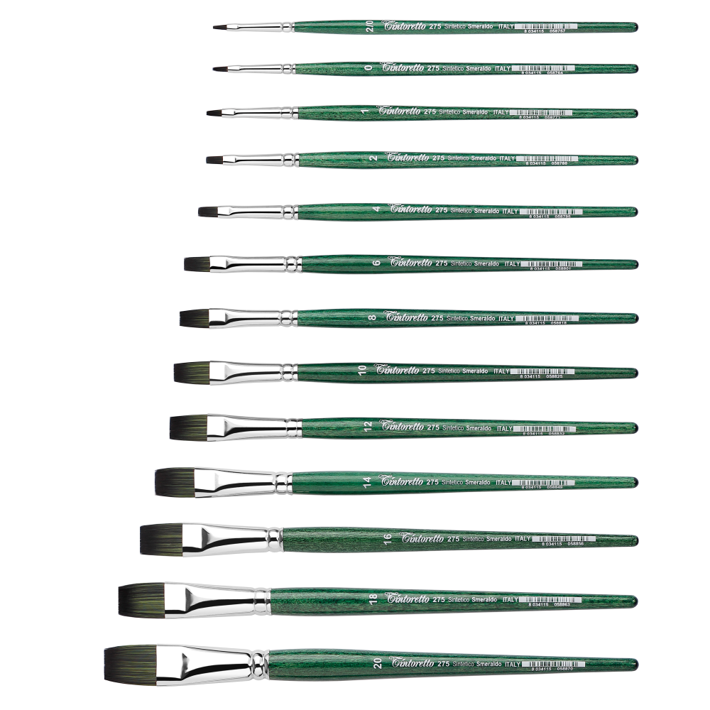 Кисть для рисования "Tintoretto Emerald" синтетика, плоская, №4