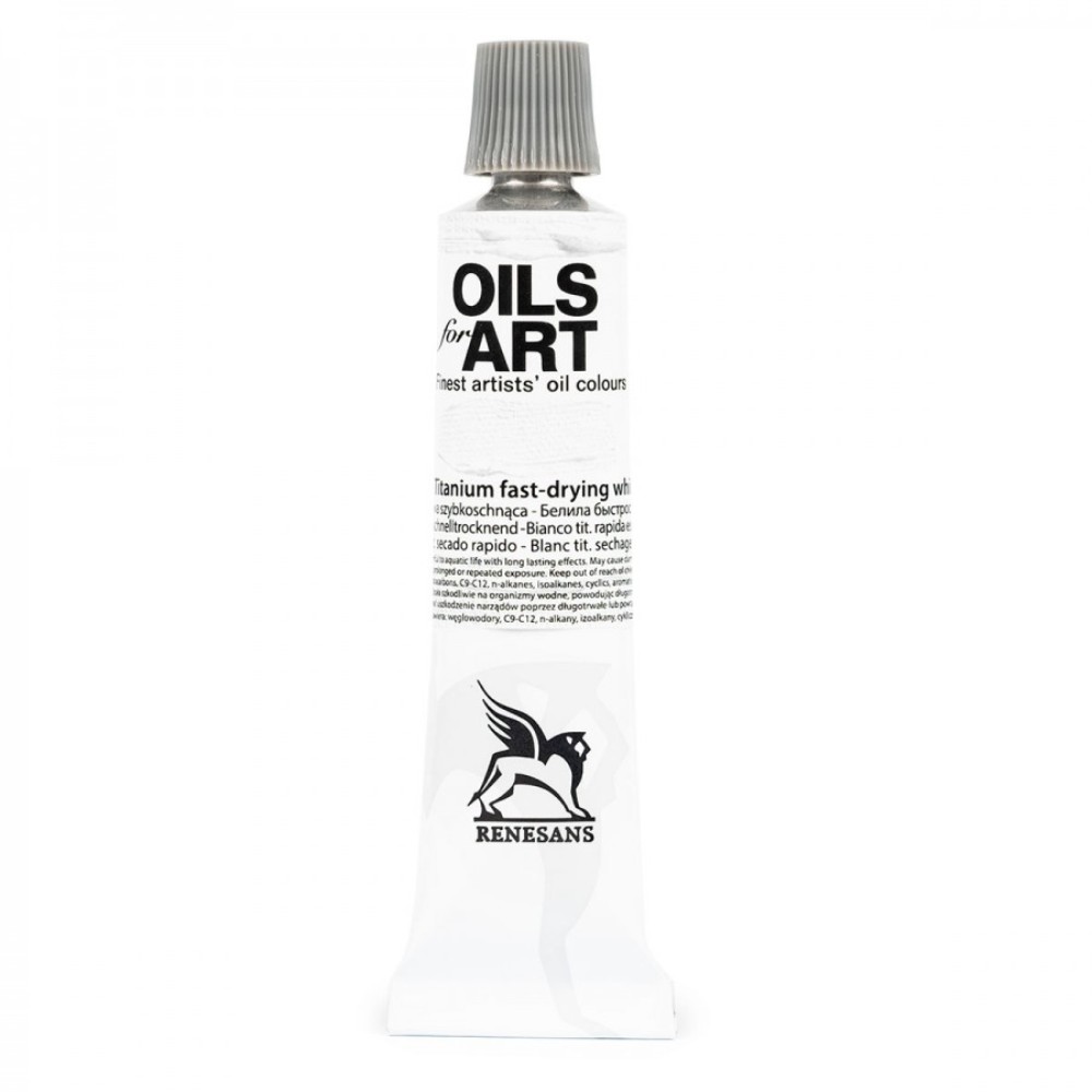Краски масляные Renesans "Oils for art", 52 белила быстросохнущие, 20 мл, туба