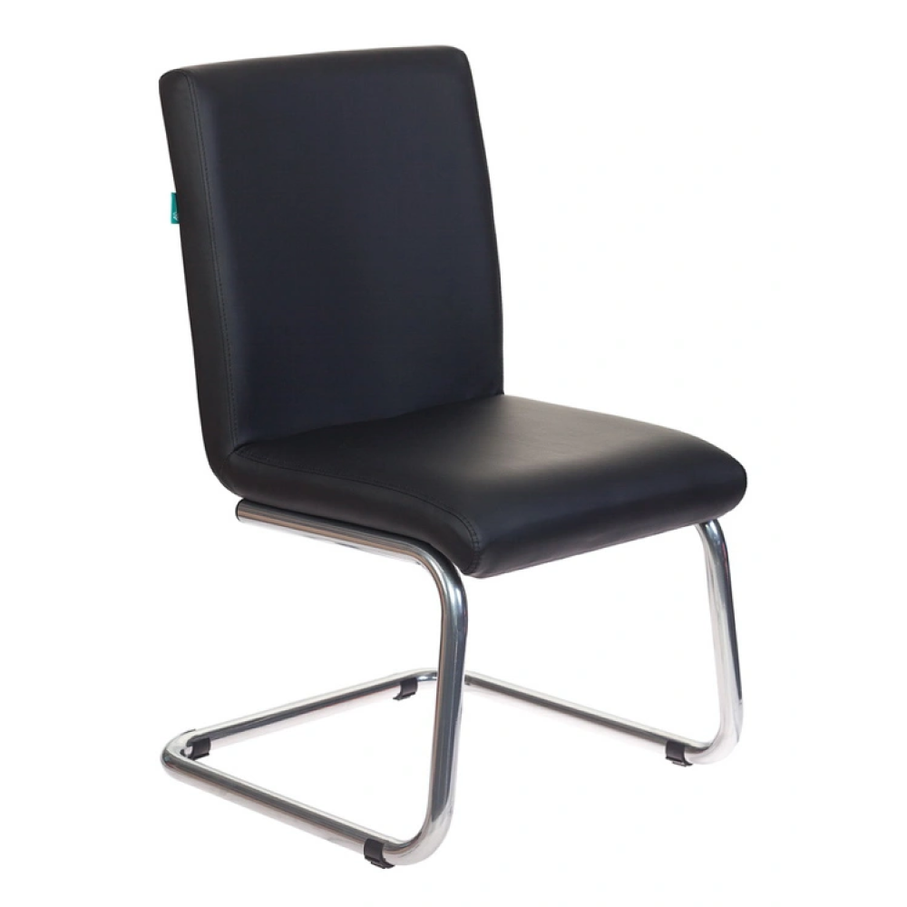 Кресло на полозьях "Бюрократ CH-250-V", экокожа, черный, металл хром