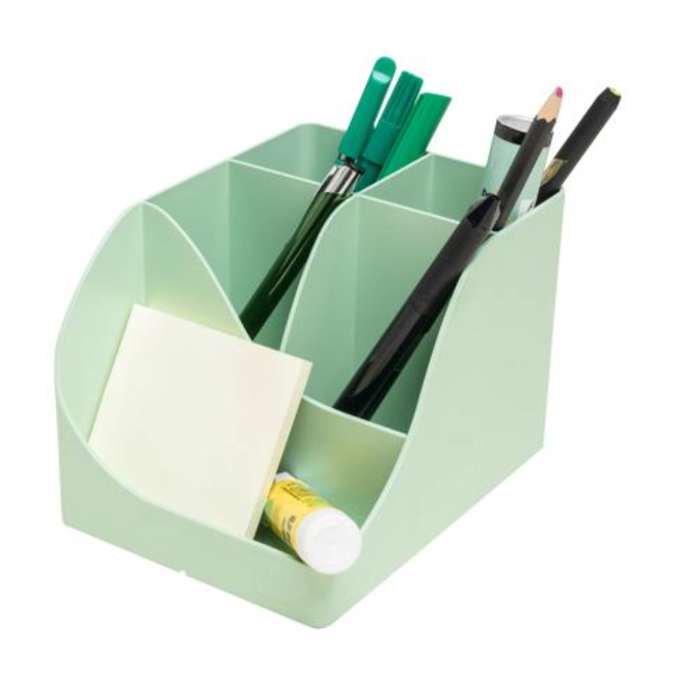 Подставка для ручек "Autentik", пластик, 5 делений, шалфейно-зеленый