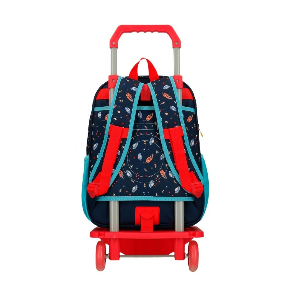 Рюкзак "Outer space" на колесиках, телескопическая ручка, разноцветный