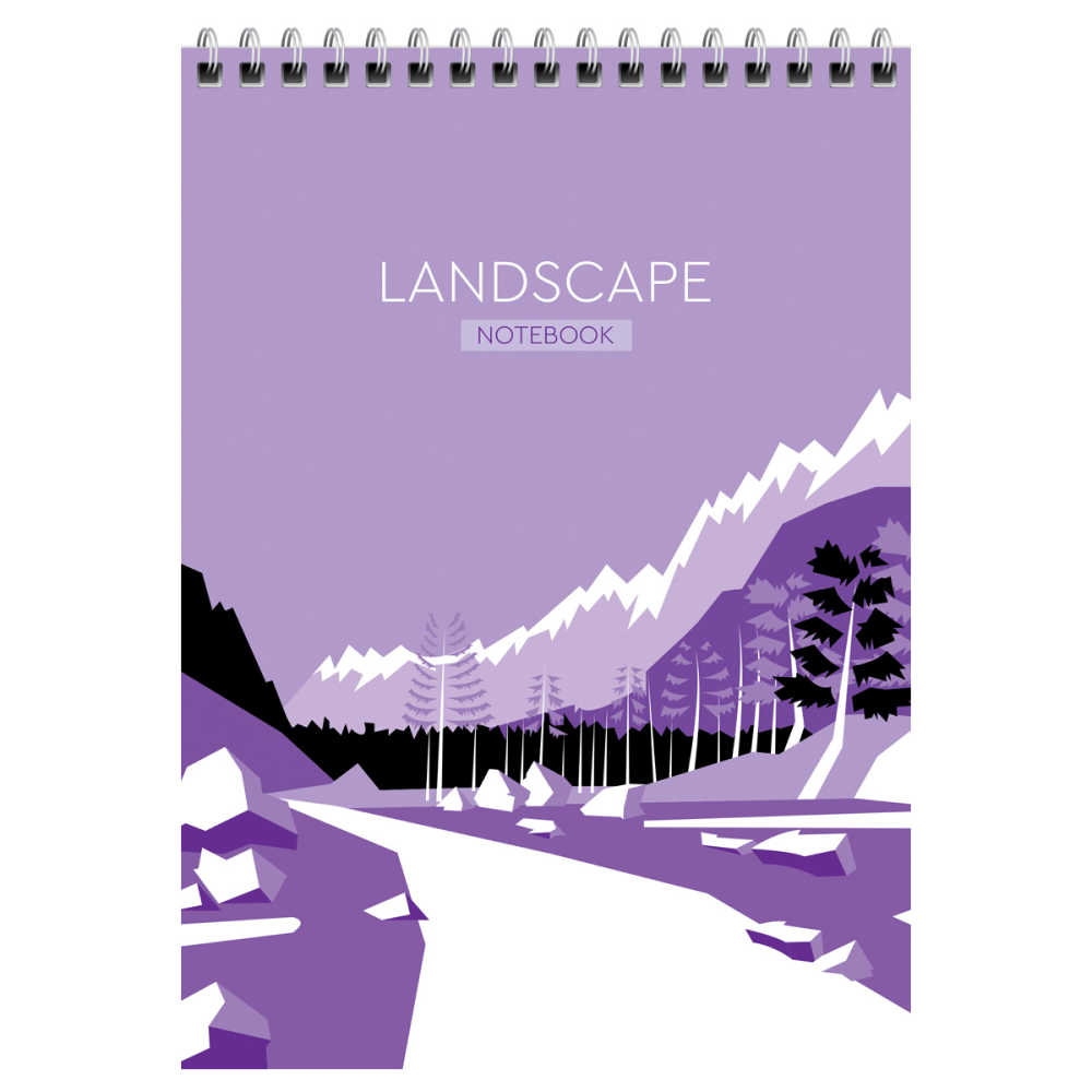 Блокнот "Landscape", А5, 80 листов, клетка, ассорти 