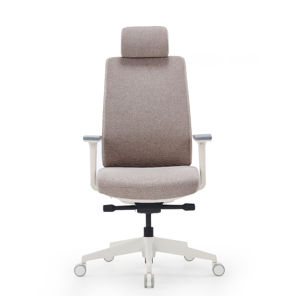 Кресло компьютерное SitZone CH-K55A-BS, ткань, бежевый, пластик, корпус белый - 2