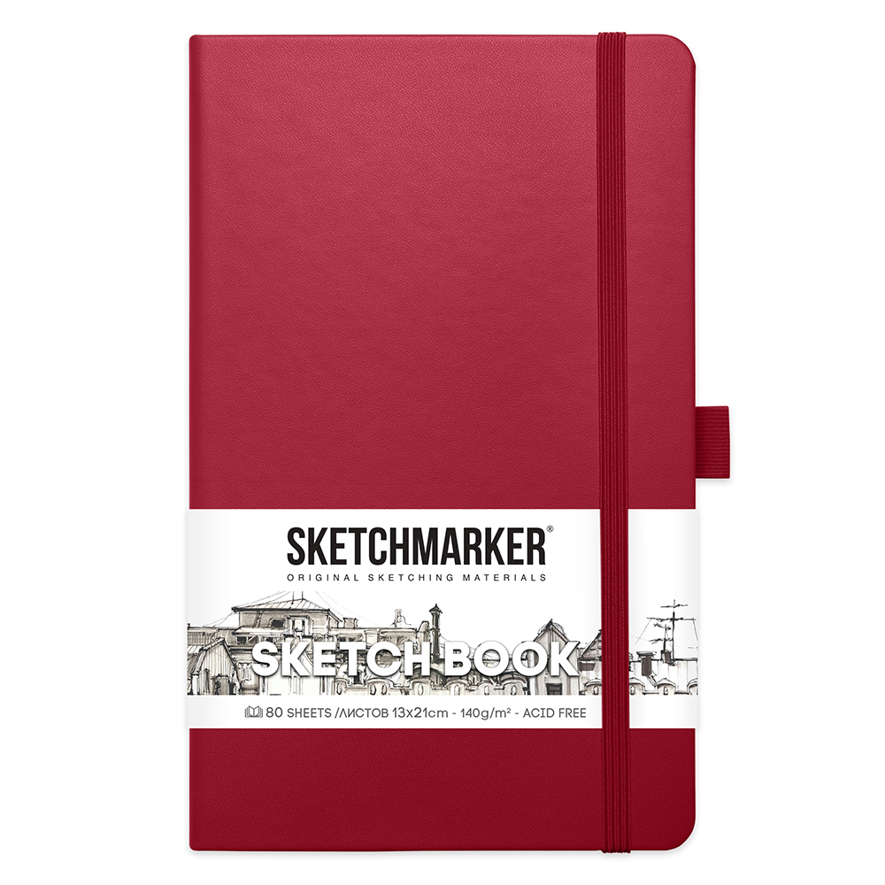 Скетчбук "Sketchmarker", 13x21 см, 140 г/м2, 80 листов, маджента