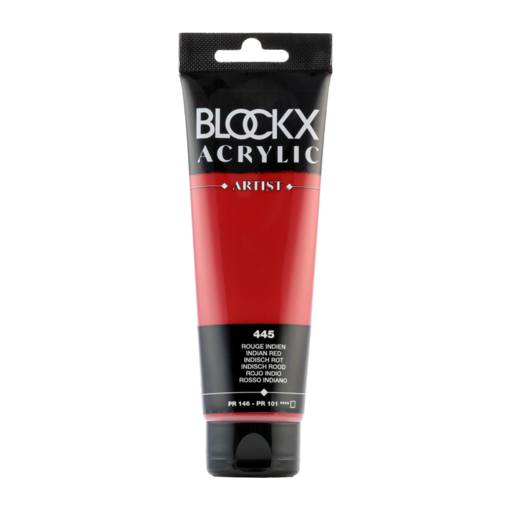 Краски акриловые "Blockx", 445 индийская красная, 120 мл