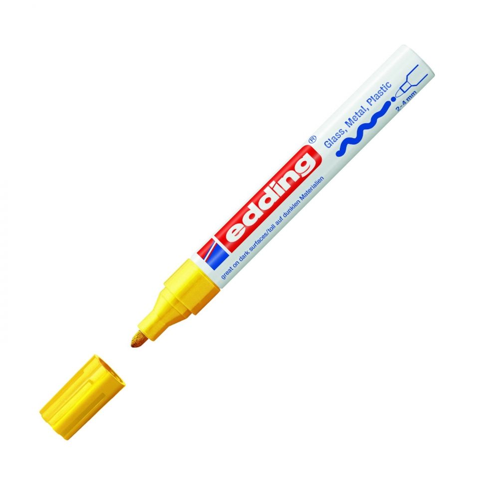 Маркер перманентный на нитрокраске Edding "750", серебристый - 4