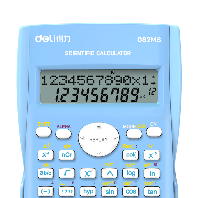 Калькулятор научный Deli Core "D82MS", 12- разрядный, голубой