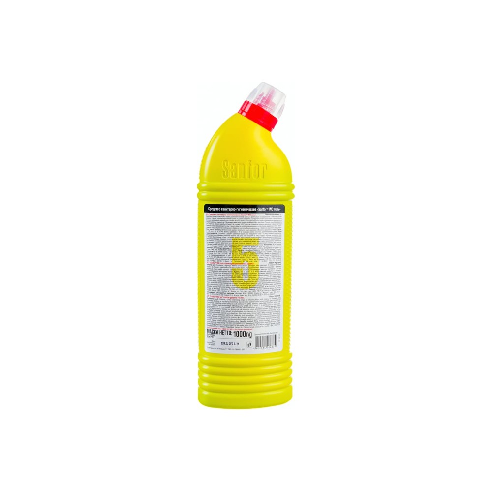 Средство чистящее для сантехники "Sanfor WC  lemon fresh", 1 л, гель
