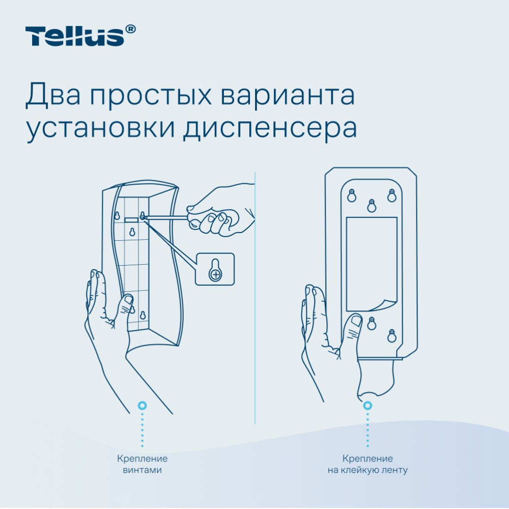 Диспенсер Tellus для мыла-пены, белый, SC4 - 12