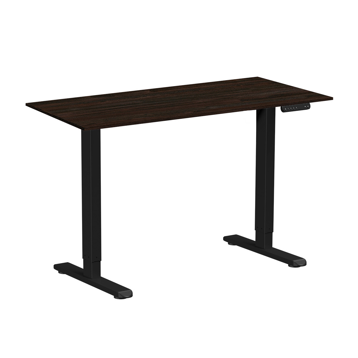 Стол с электроприводом WellDesk Prime 1300x675х18 черный/дуб термо черно-коричневый (9191461+9178193)