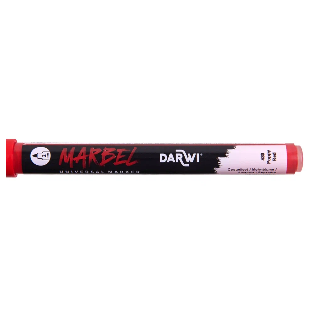 Маркер акриловый "Darwi.Marbel" 480, маковый красный