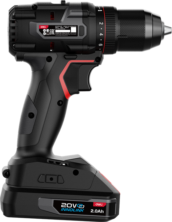 Аккумуляторная дрель-шуруповерт Deli RS EDE-DZ20-2D2 20 В, 70 Нм, 2 АКБ, 2 Ач, сумка - 6