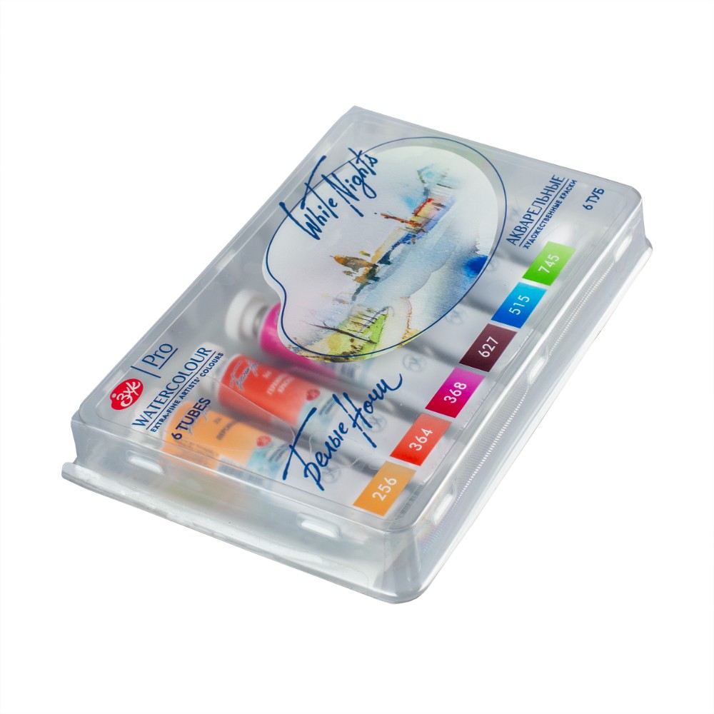 Краски акварельные "Белые ночи полночь ботанический скетч", набор 6 цветов, тубы