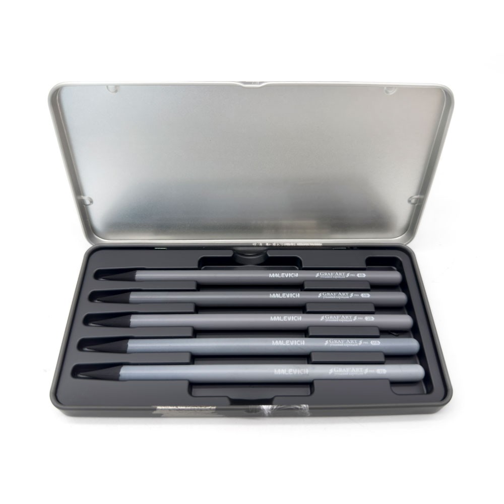 Набор карандашей угольных монолитных "Малевичъ GrafArt PRO", 5 шт.