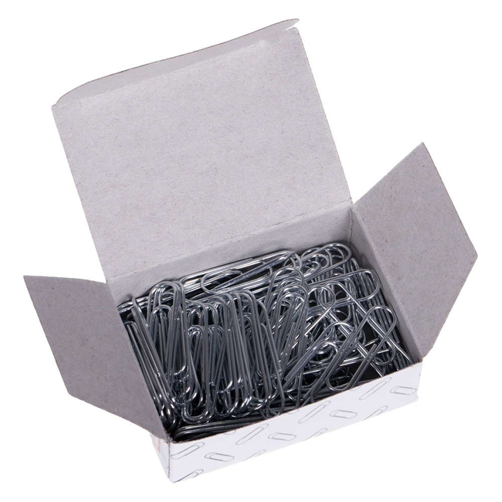 Скрепки овальные "OfficeSpace", 28 мм, 100 штук, серебристый