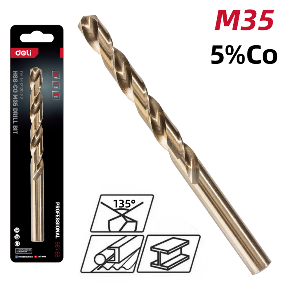 Сверло по металлу Deli RS EDH-MHZ120-E2, 12.0 мм, DIN 338, HSCo 5%