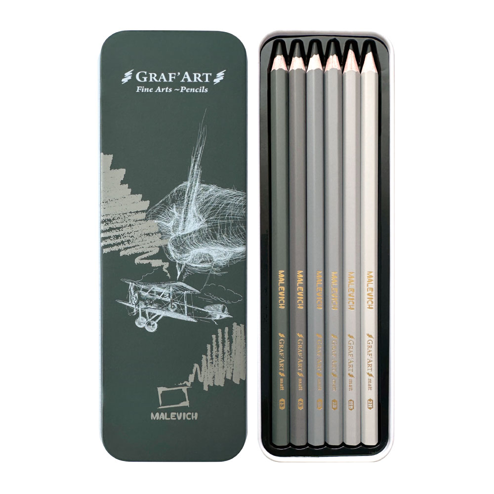 Карандаш графитный матовый "Малевичъ", набор 6 шт