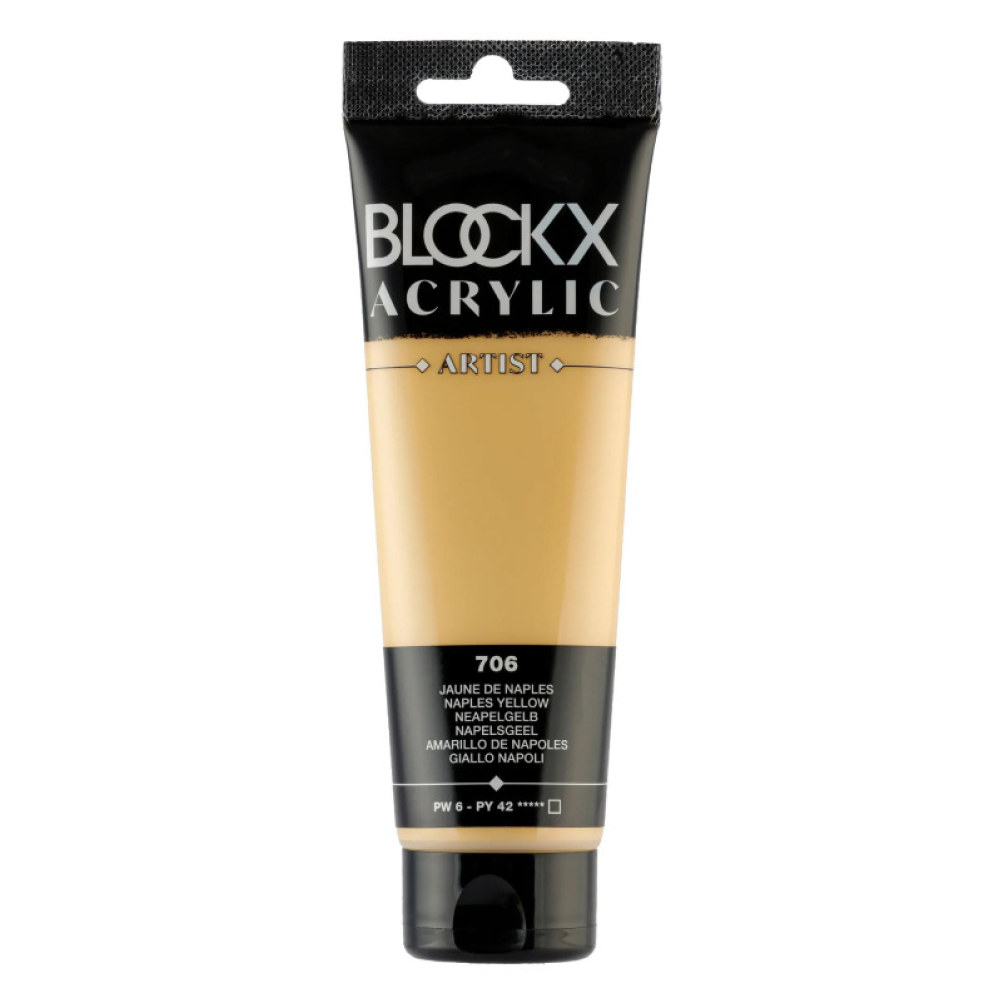 Краски акриловые "Blockx", 706 неаполитанский желтый, 120 мл