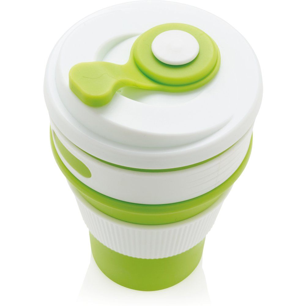 Кружка термическая "P432.607", силикон, полипропилен, 350 мл, зеленый, белый