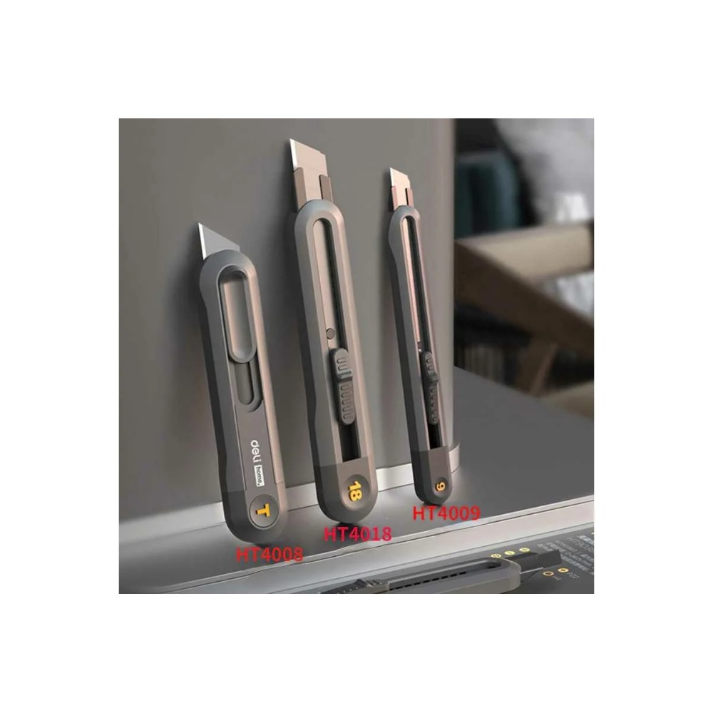 Нож для бумаги "Deli Home", 9 мм, чёрный